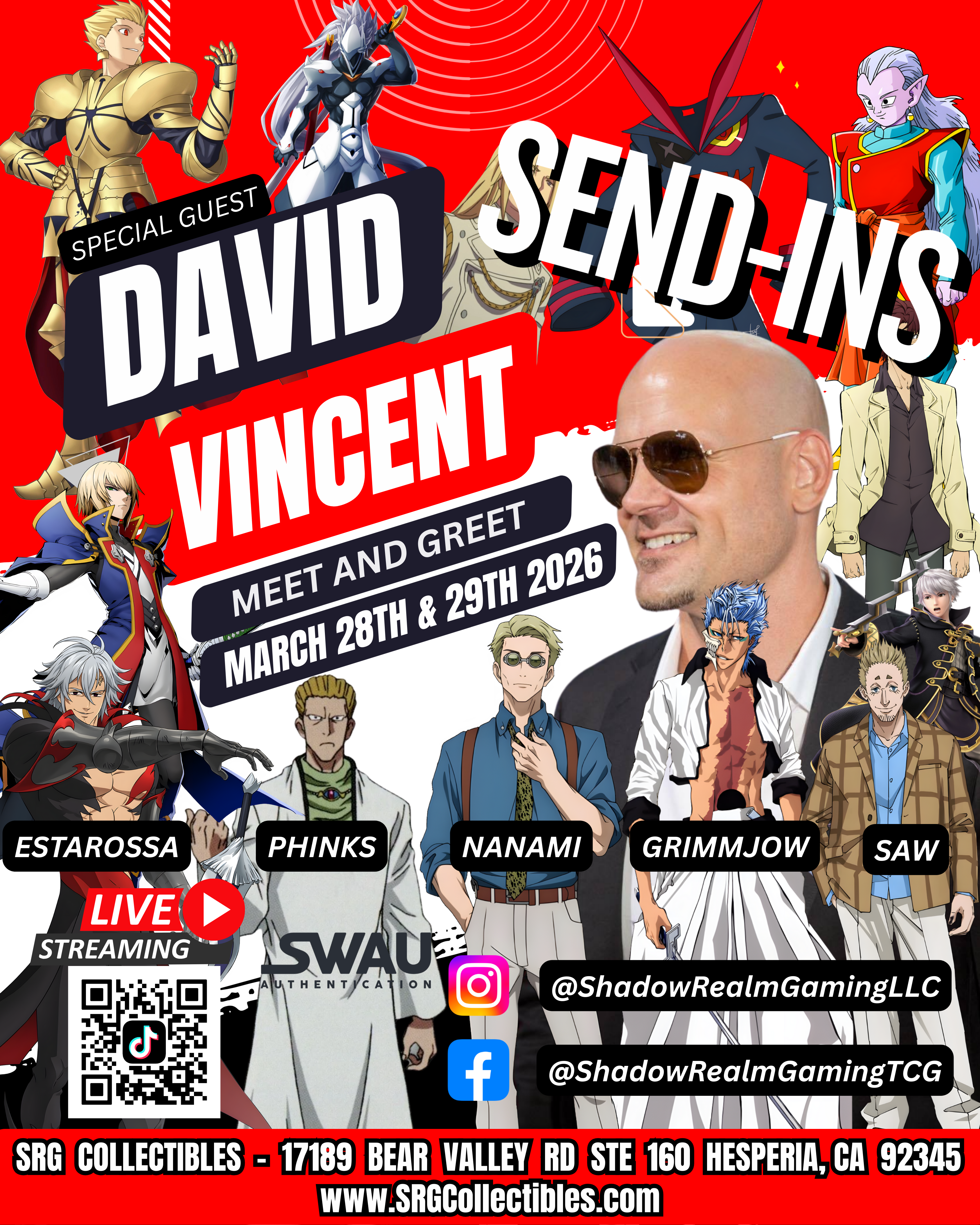 Send-In Autograph Service – David Vincent